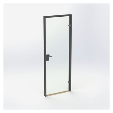 Glassdør - Matt Svart - M8: 790 x 2090 mm